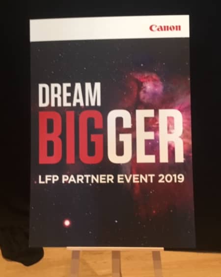 Canon Dream Bigger logo from European Congress 2019 Andaz Hotel, Vienna